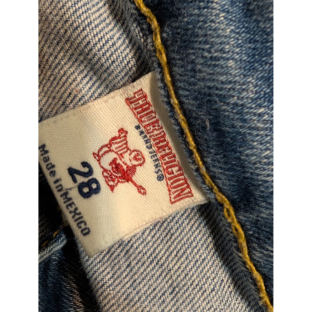 True Religion Super Skinny Side Zip Jeans Light Wash Blue Low Rise Womens 29 - Picture 9 of 9